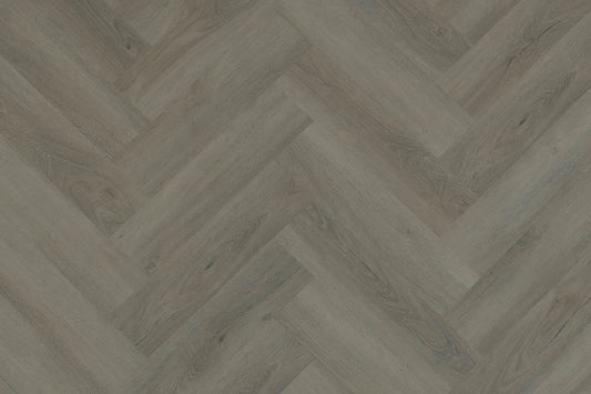 Spectra Luxury Rigid Core Click Vinyl Soft Pebble Grey Herringbone Built-in Underlay