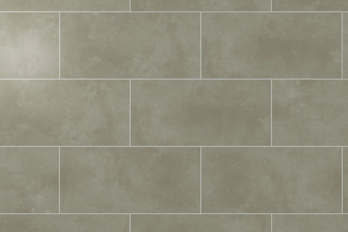 Audacity Rigid Core Pre-Grout Click Vinyl Stone Grey Tile Built-in Underlay