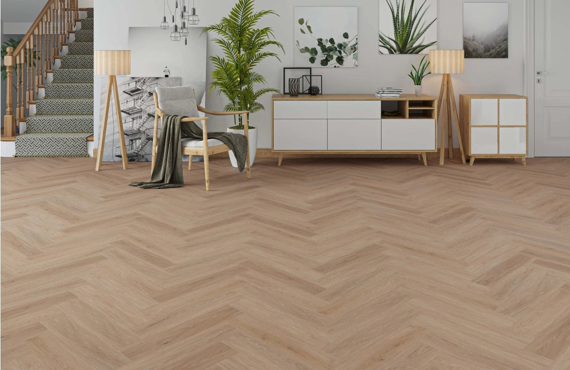 Deluxe Brushed Suede Herringbone Click Vinyl