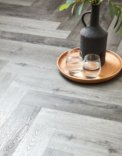 Asenso Artisan Herringbone Driftwood Grey Oak