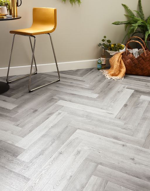Asenso Artisan Herringbone Shoreline Grey Oak