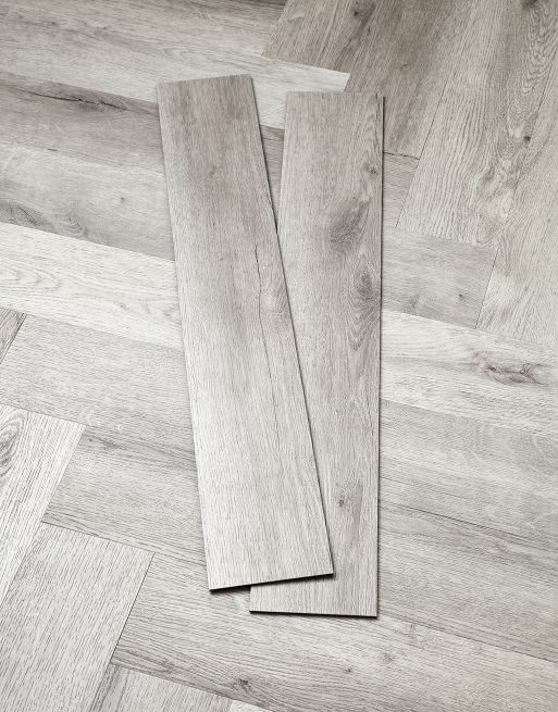 Asenso Artisan Herringbone Shoreline Grey Oak