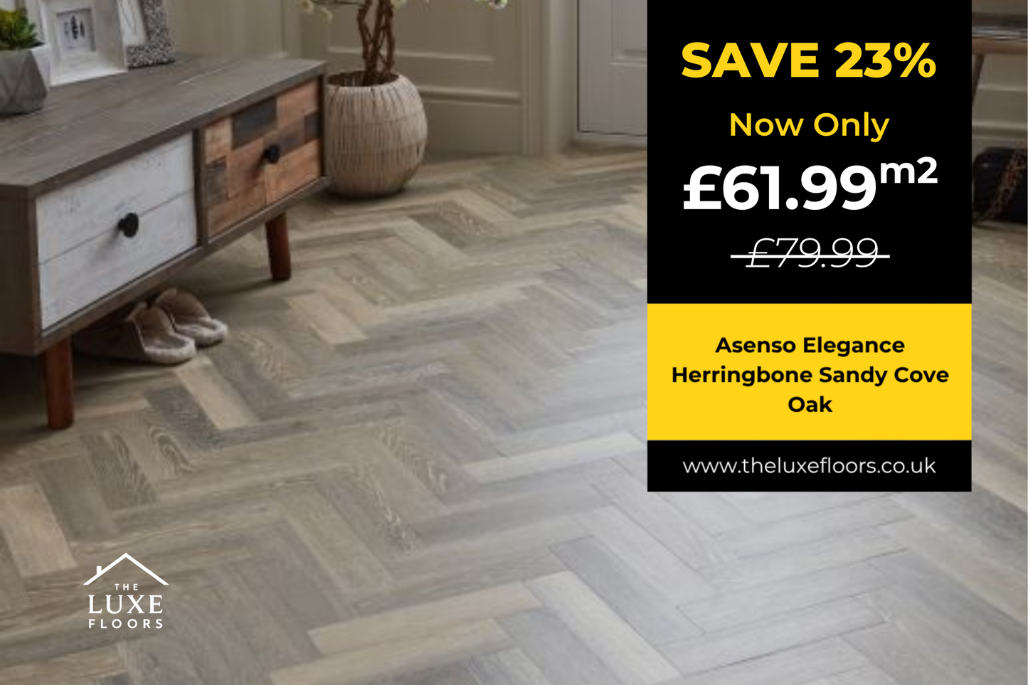 Asenso Elegance Herringbone Sandy Cove Oak