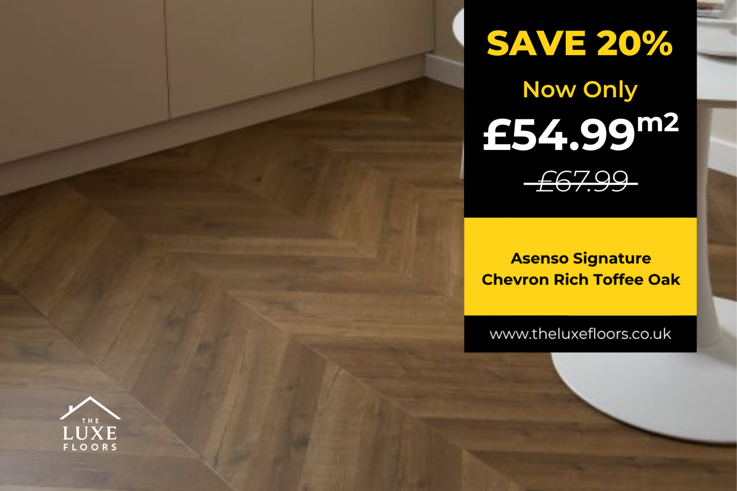 Asenso Signature Chevron Rich Toffee Oak