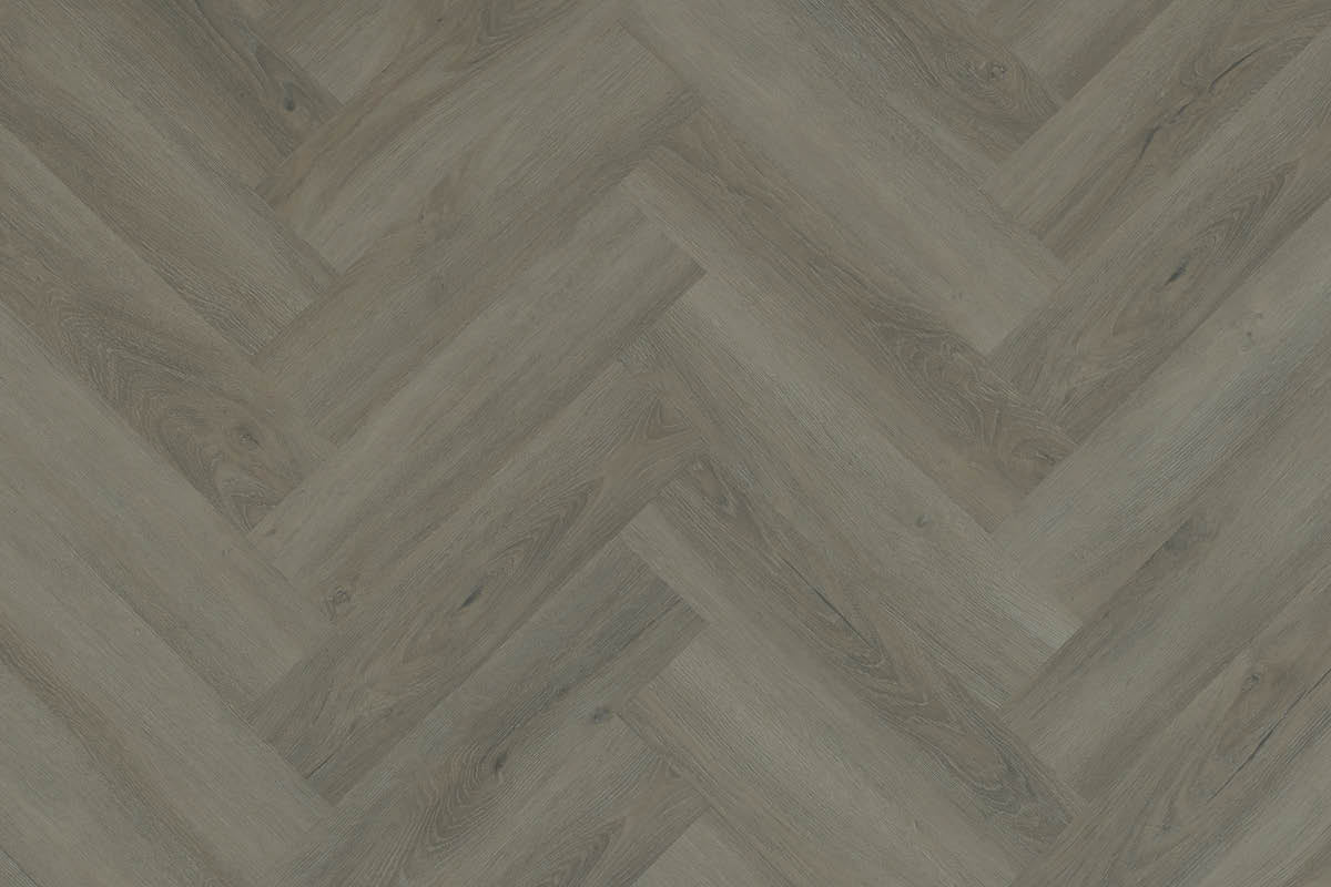 Spectra Luxury Rigid Core Click Vinyl Soft Pebble Grey Herringbone Built-in Underlay