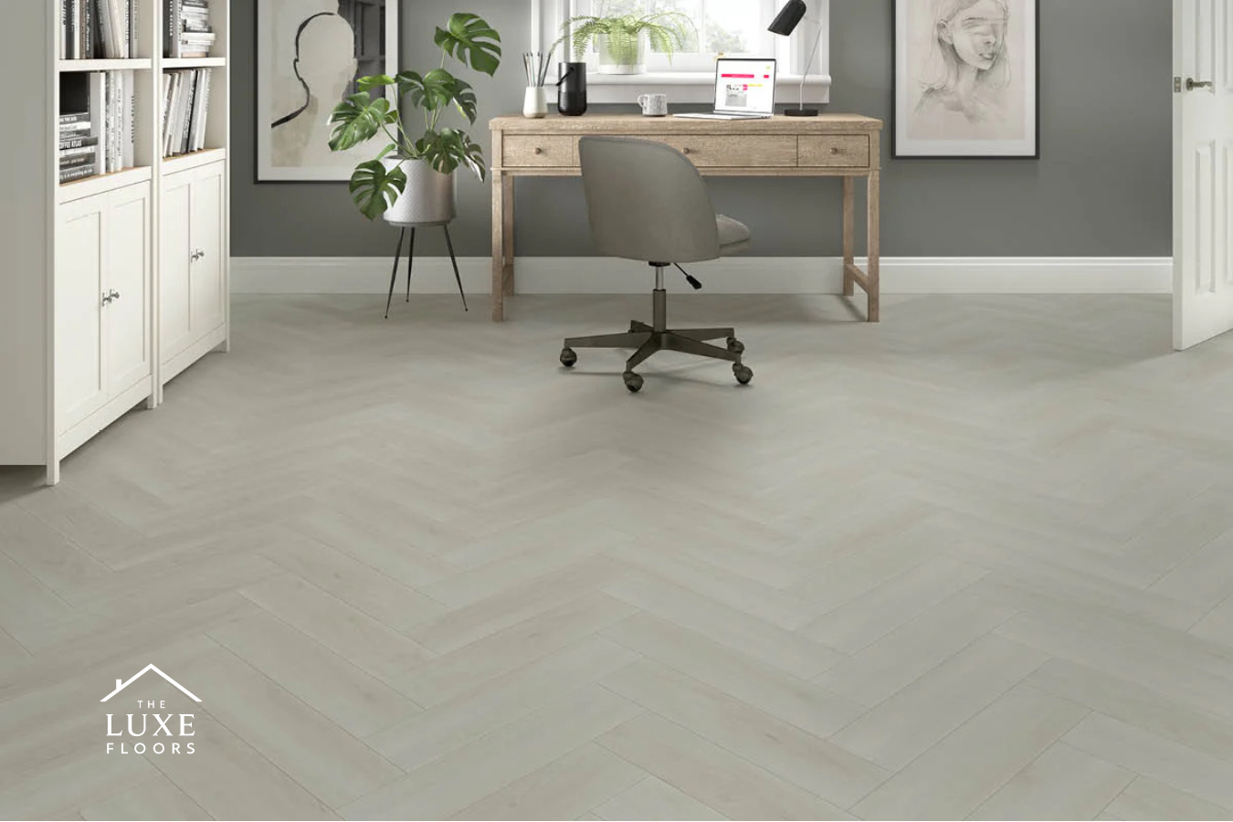 Spectra Luxury Rigid Core Click Vinyl Pearl Oak Herringbone Built-in Underlay