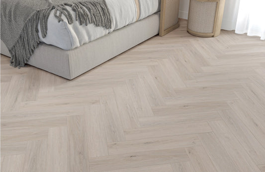 Classic Greige Herringbone Click Vinyl