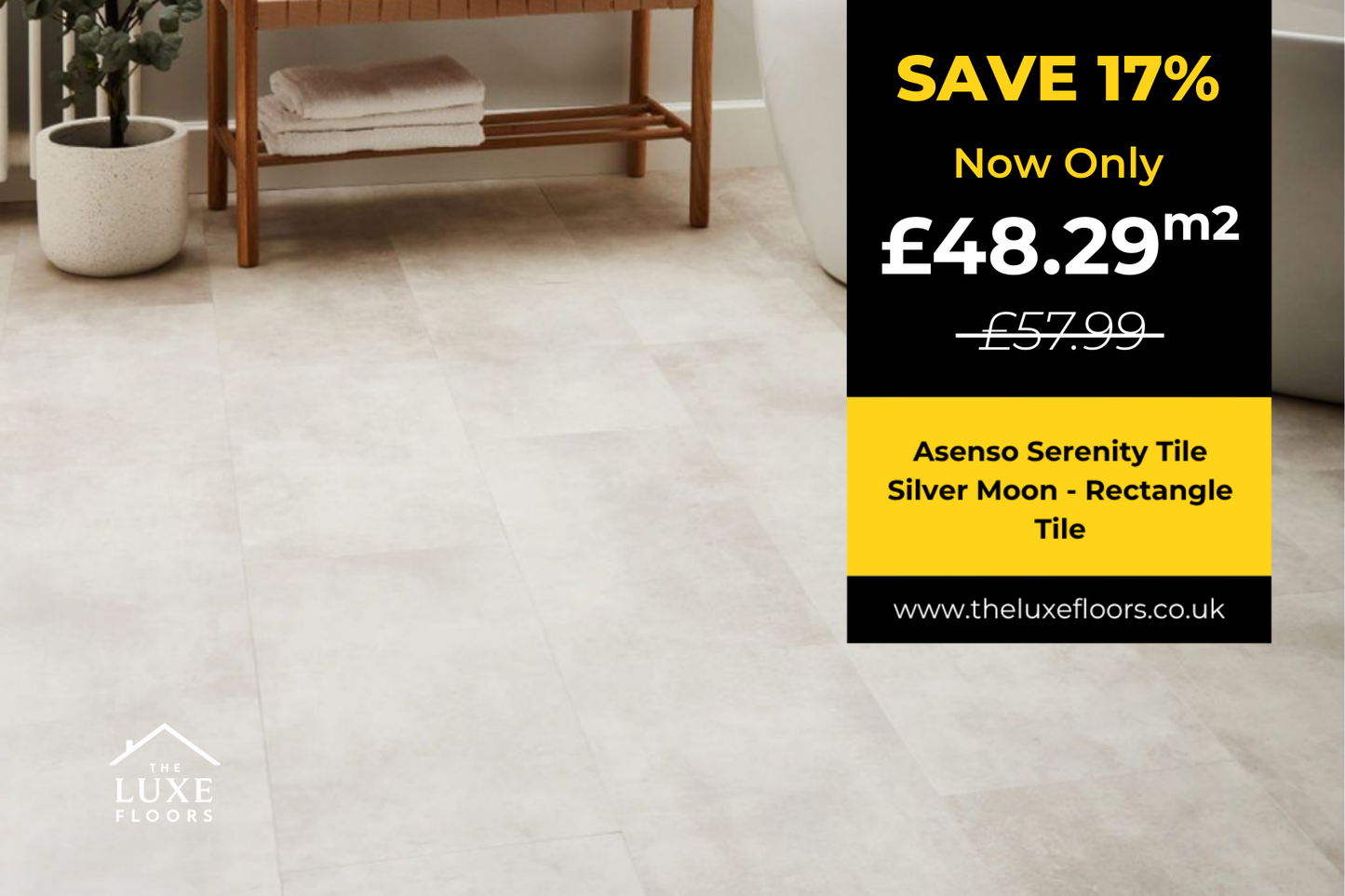 Asenso Serenity Tile Silver Moon - Rectangle Tile