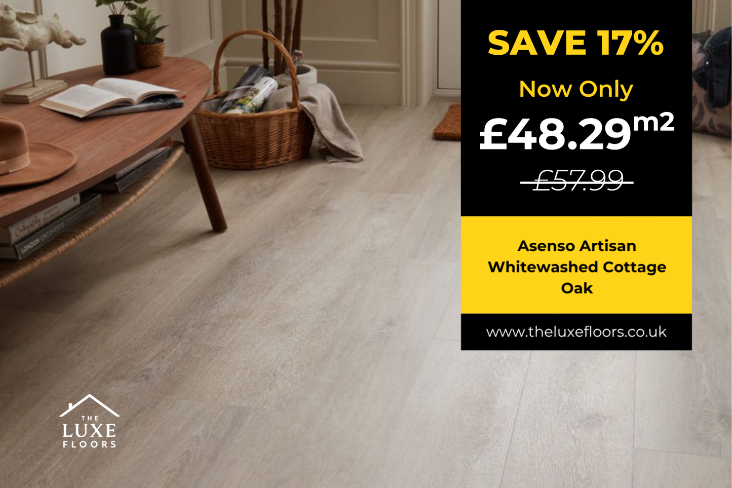 Asenso Artisan Whitewashed Cottage Oak