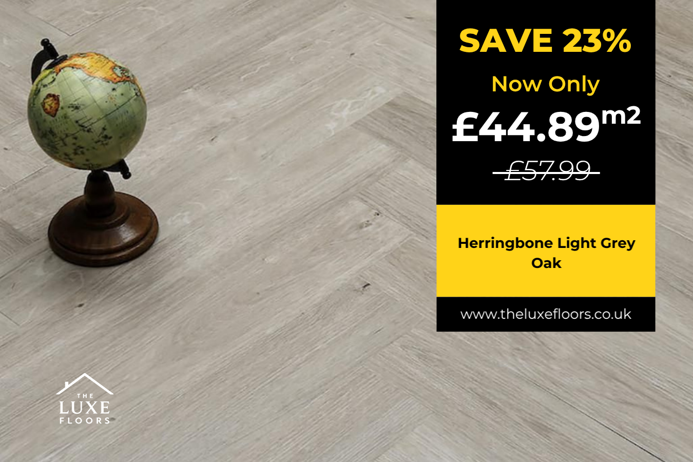 Herringbone Light Grey Oak LVT