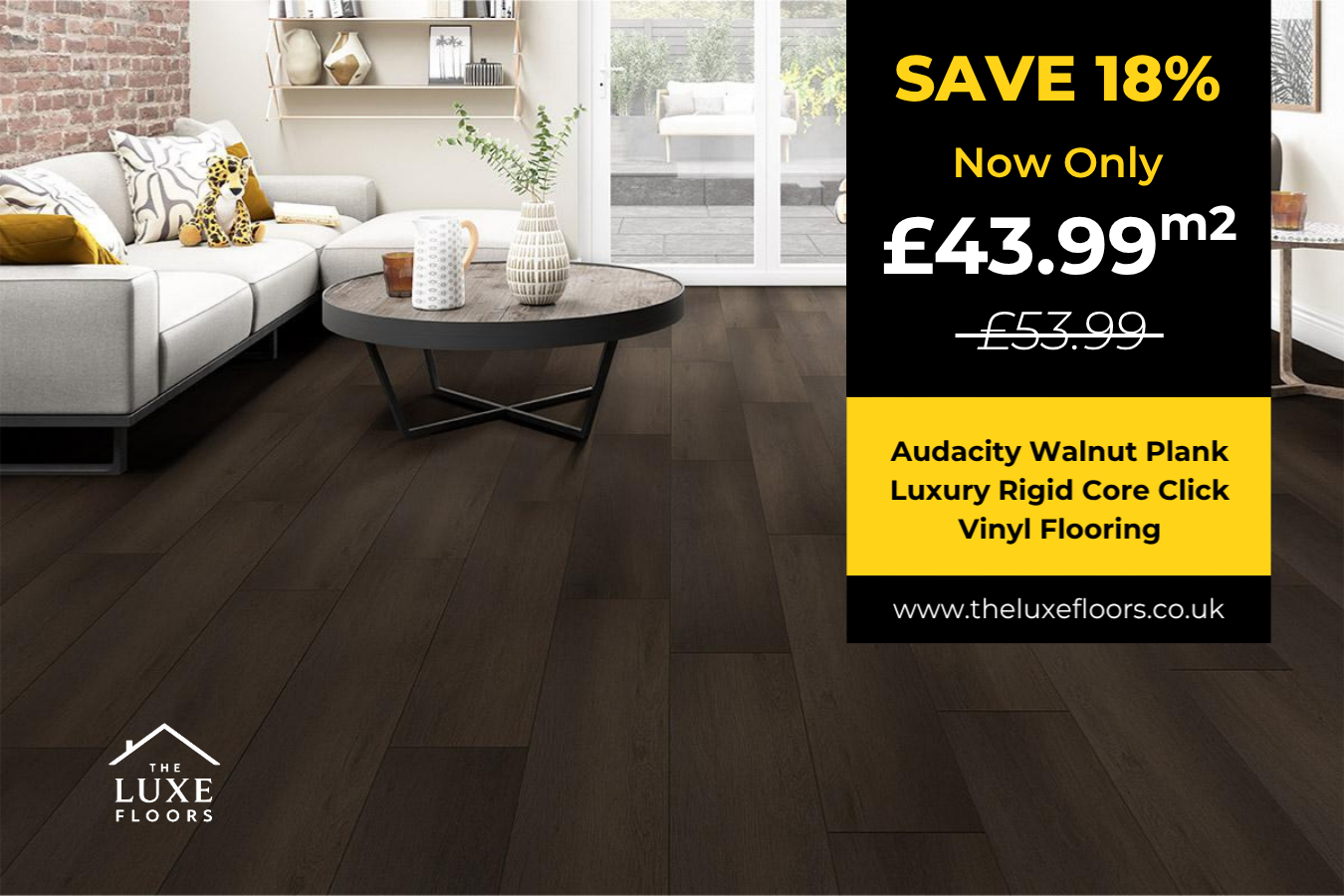 Audacity Walnut Plank Luxury Rigid Core Click Vinyl Flooring