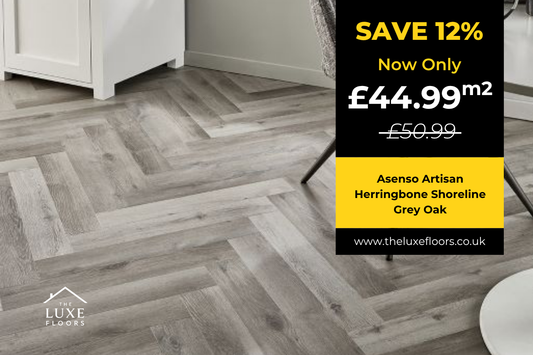 Asenso Artisan Herringbone Shoreline Grey Oak