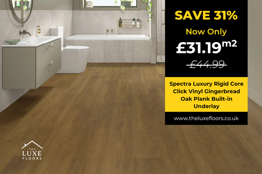Spectra Luxury Rigid Core Click Vinyl Gingerbread Oak Plank Built-in Underlay