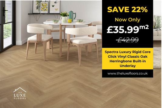 Spectra Luxury Rigid Core Click Vinyl Classic Oak Herringbone Built-in Underlay