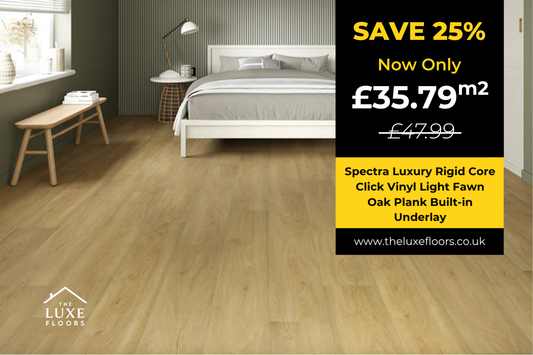 Spectra Luxury Rigid Core Click Vinyl Light Fawn Oak Plank Built-in Underlay