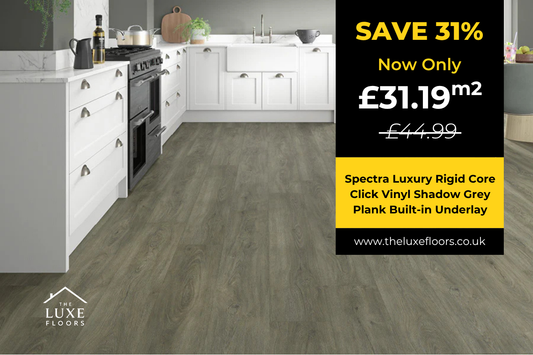 Spectra Luxury Rigid Core Click Vinyl Shadow Grey Plank Built-in Underlay