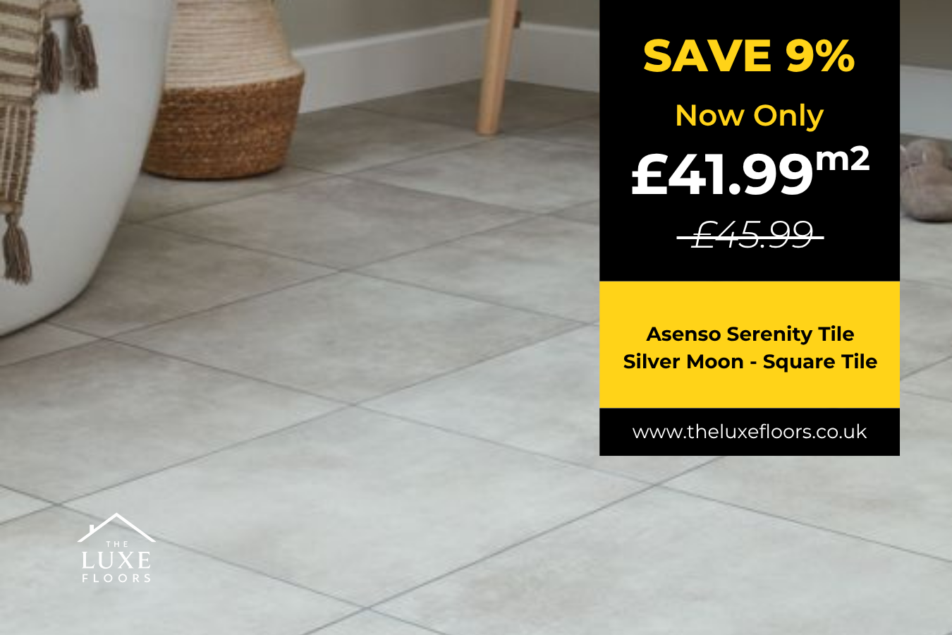 Asenso Serenity Tile Silver Moon - Square Tile
