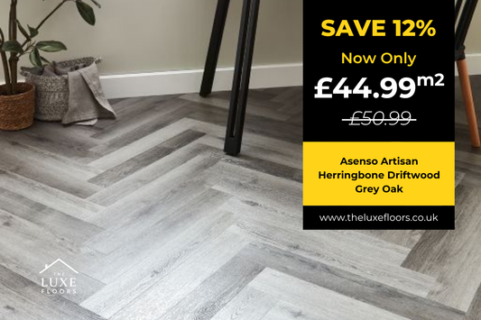 Asenso Artisan Herringbone Driftwood Grey Oak